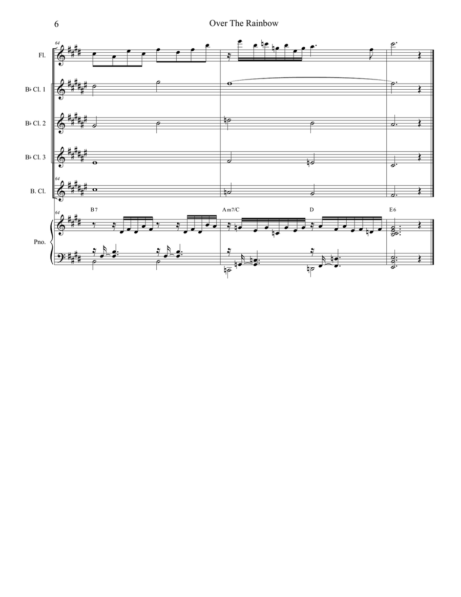 Over The Rainbow (from The Wizard Of Oz) Woodwind Quartet scores gallery preview page 6