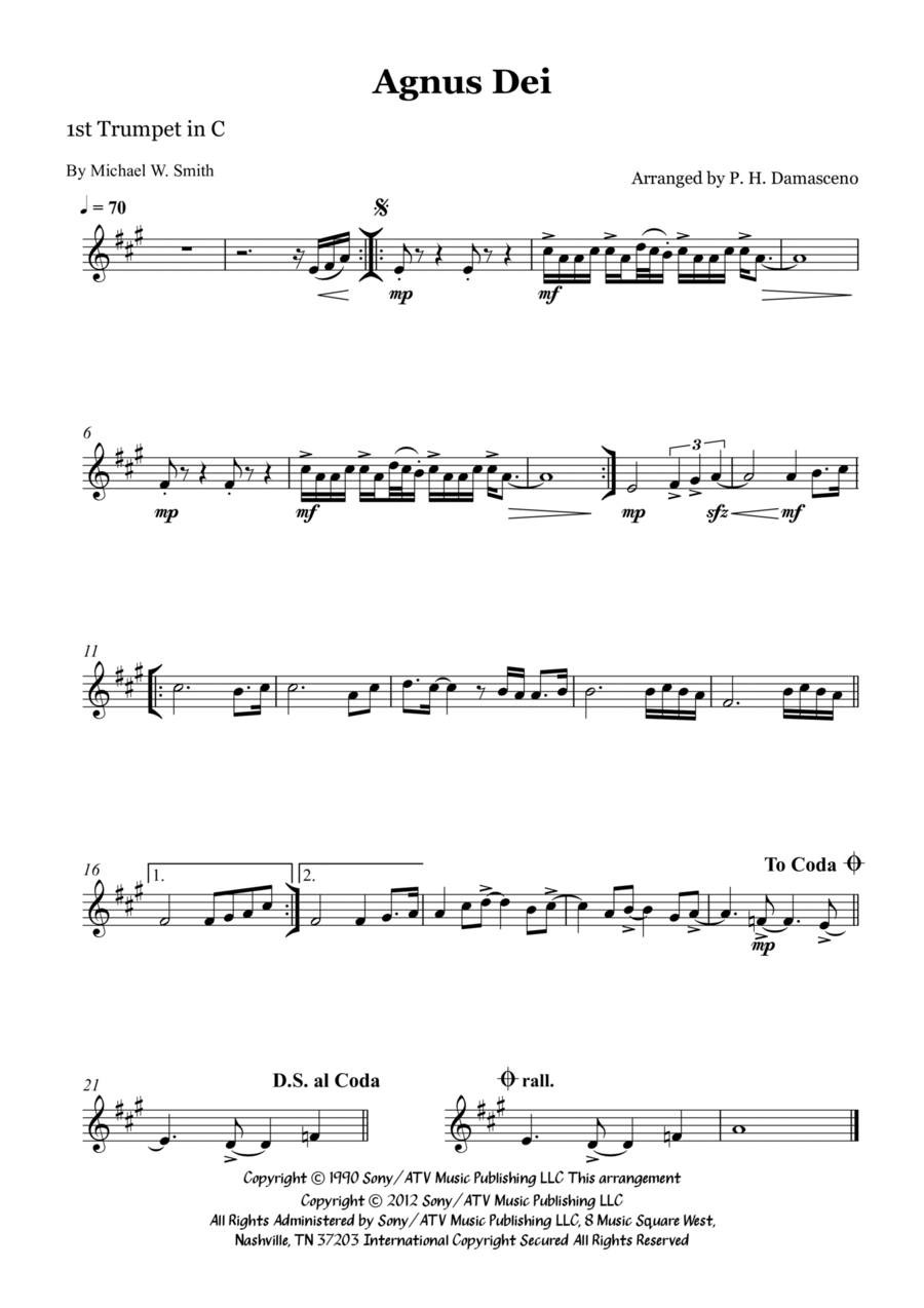 Agnus Dei Brass Ensemble scores gallery preview page 1