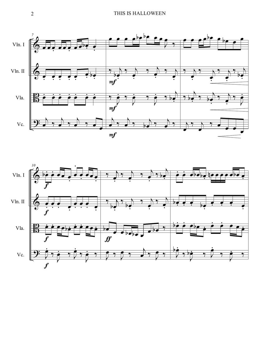 This Is Halloween String Quartet scores gallery preview page 2