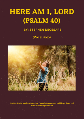 Book cover for Here Am I, Lord (Psalm 40) (Vocal solo)