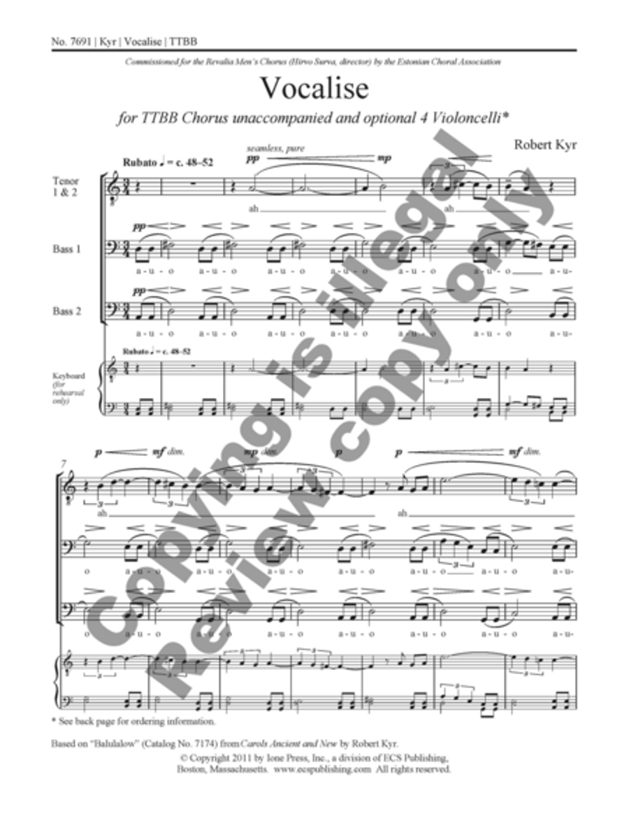 Vocalise TTBB scores gallery preview page 9