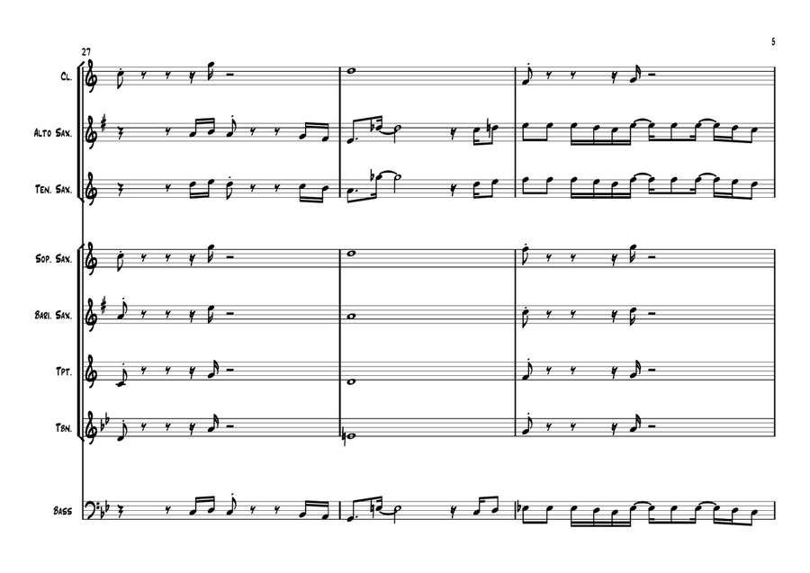 Gospel March - Monsters University Jazz Ensemble scores gallery preview page 5
