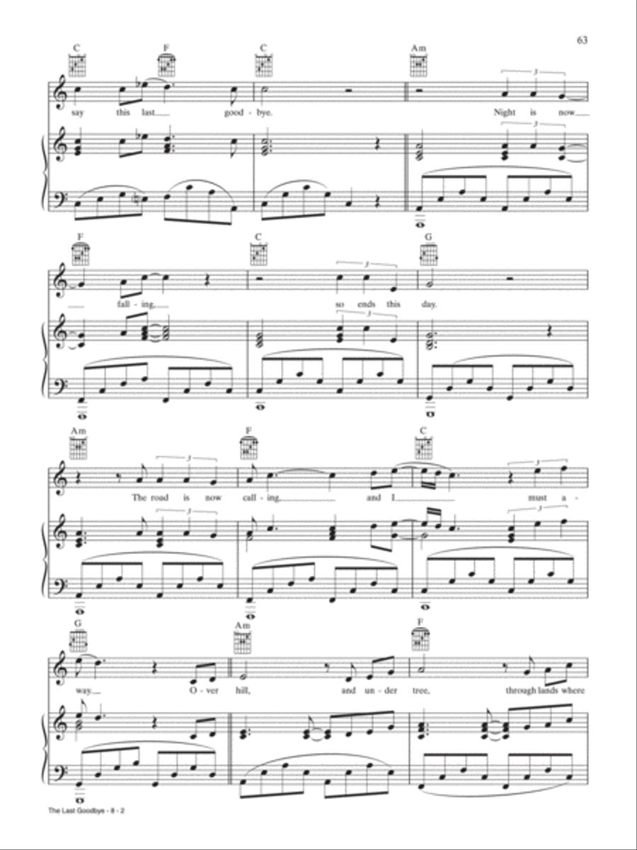 The Last Goodbye (from The Hobbit: The Battle of Five Armies) Piano, Vocal, Guitar scores gallery preview page 2