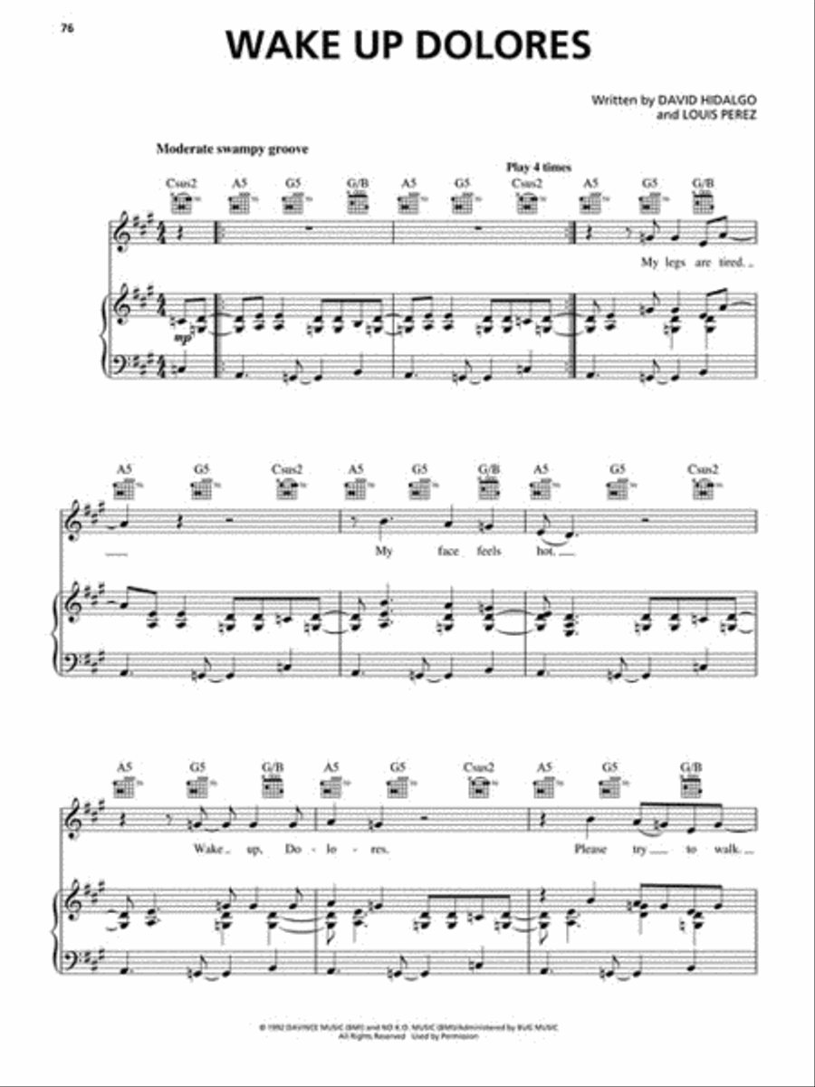 Best of Los Lobos Piano, Vocal, Guitar scores gallery preview page 4