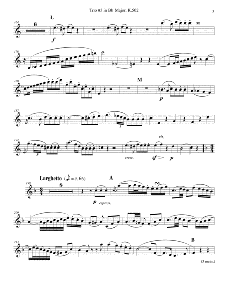 Mozart Piano Trio #3 set for Clarinet, Cello and Piano image number null
