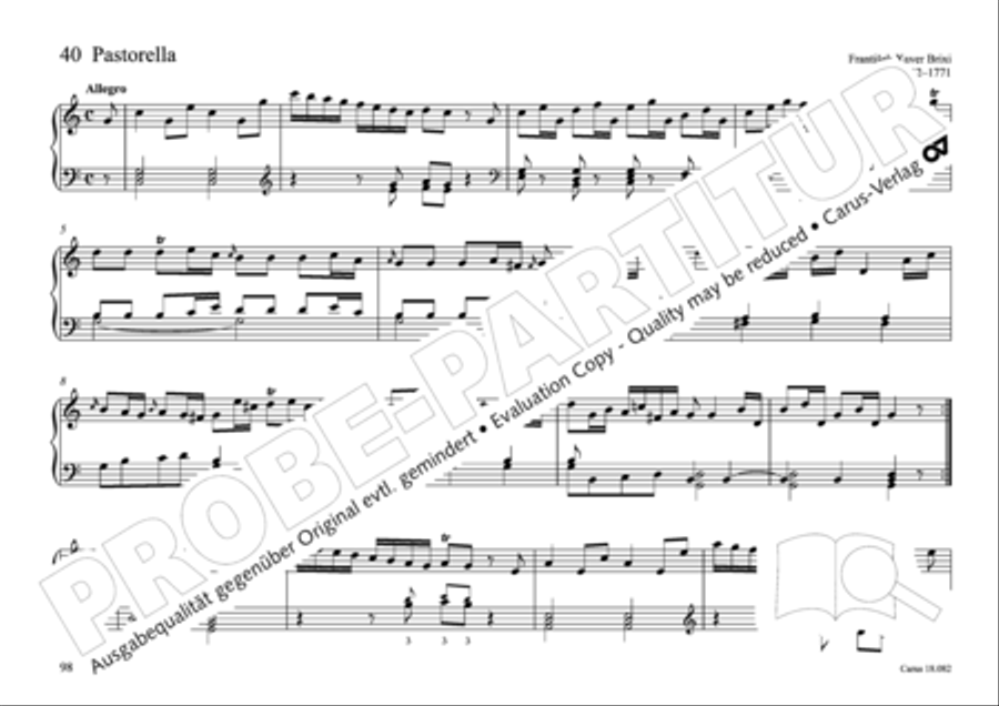 Pastoral music for organ, vol. 2: Germany, Bohemia, Austria, South Tyrol Organ Solo scores gallery preview page 99