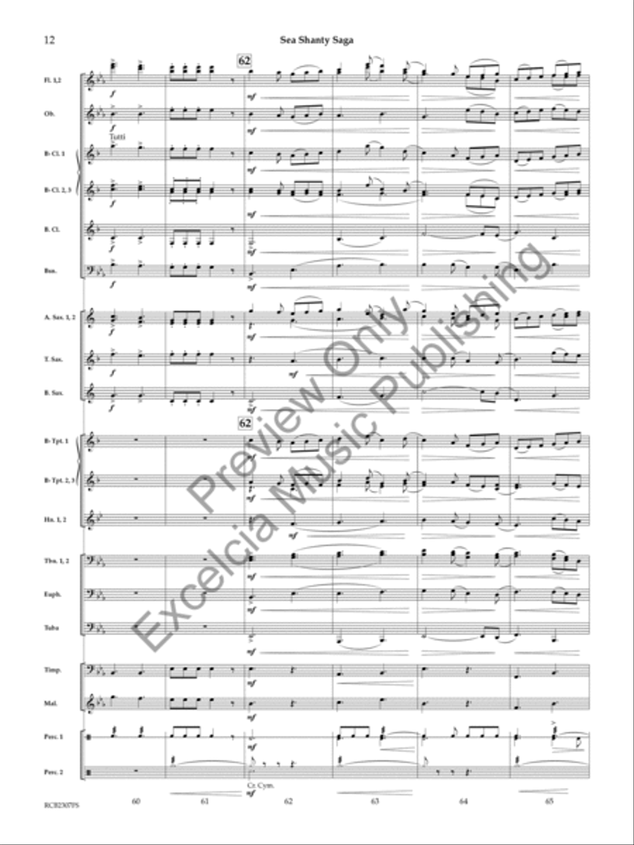 Sea Shanty Saga Concert Band scores gallery preview page 13