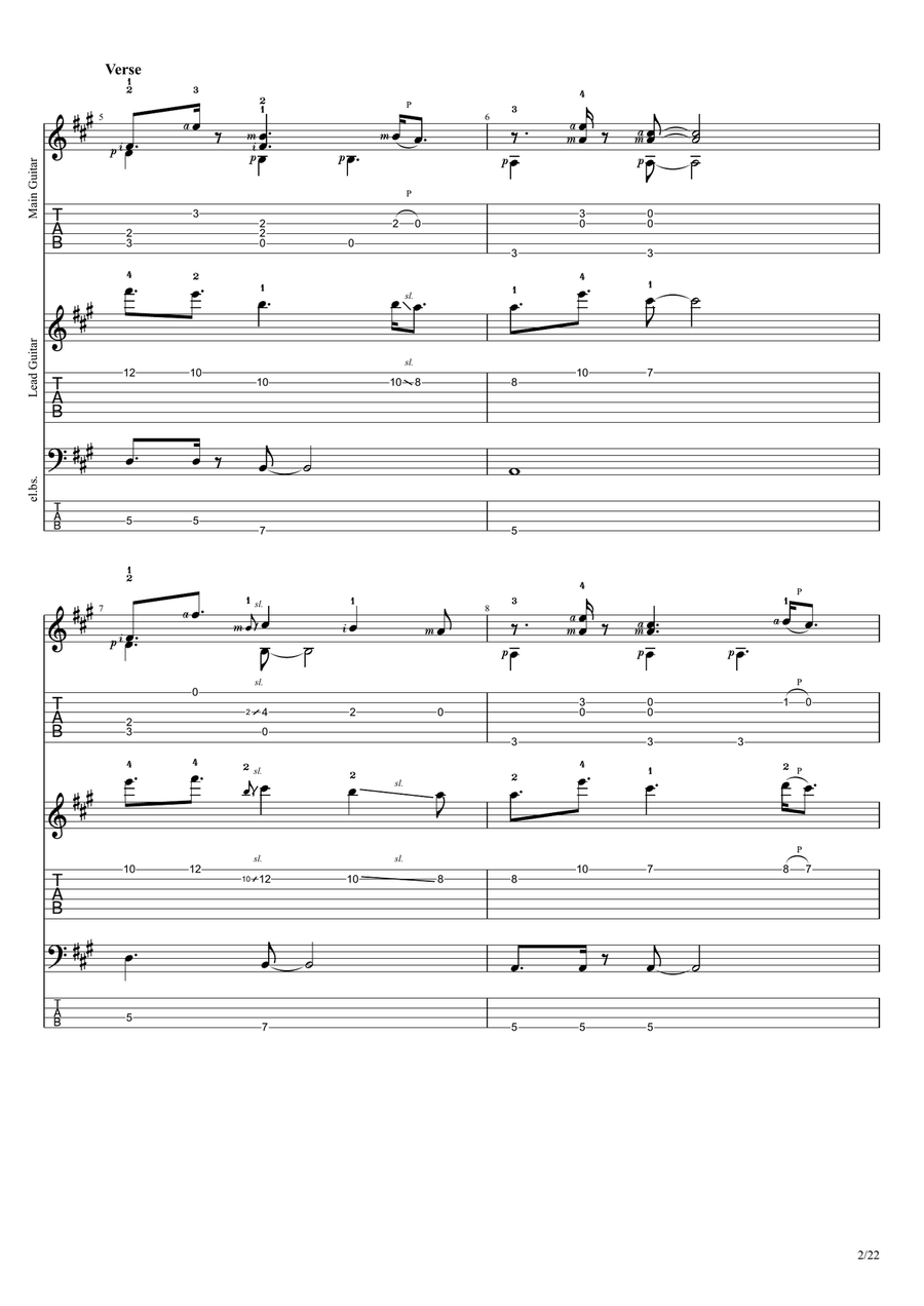 Sun Feel (Full Score) Guitar Solo scores gallery preview page 2