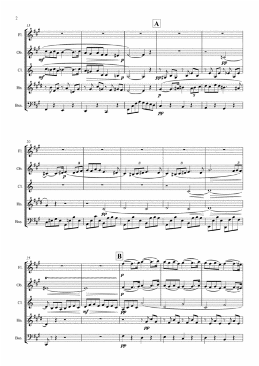Faure: Pavane Op.50 (original key) - wind quintet Faure: Pavane Op.50 (original key) - wind quintet Woodwind Quintet scores gallery preview page 2