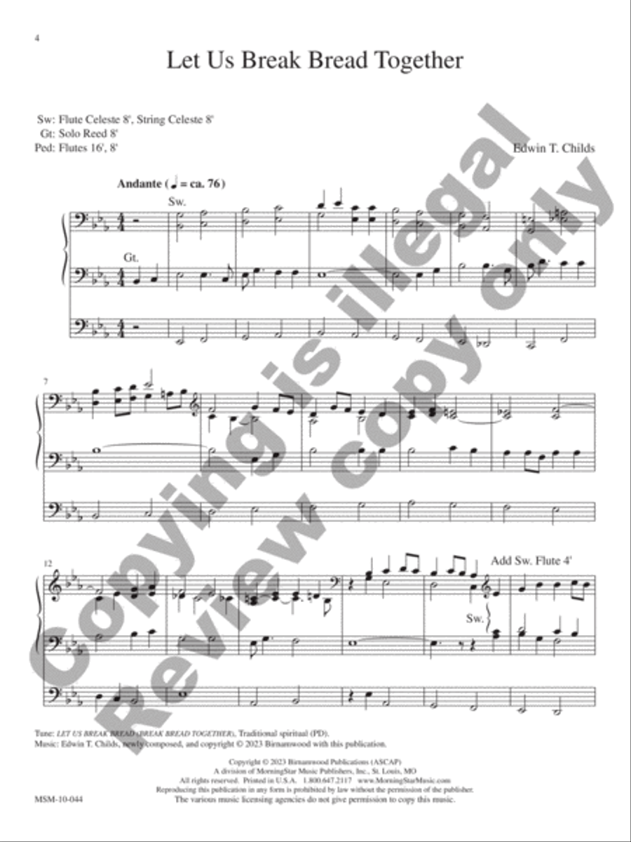 I Want Jesus to Walk with Me Organ scores gallery preview page 4