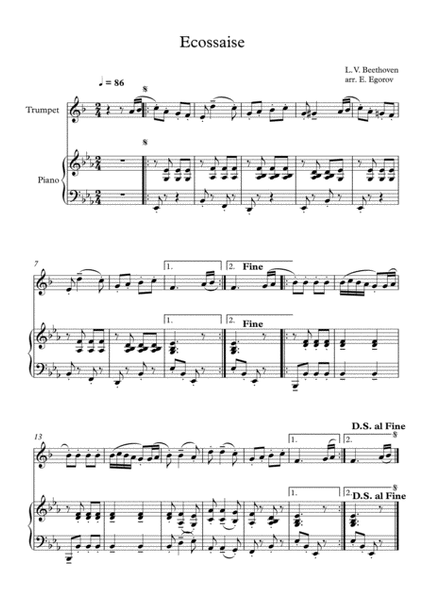 Ecossaise, Ludwig Van Beethoven, For Trumpet & Piano image number null