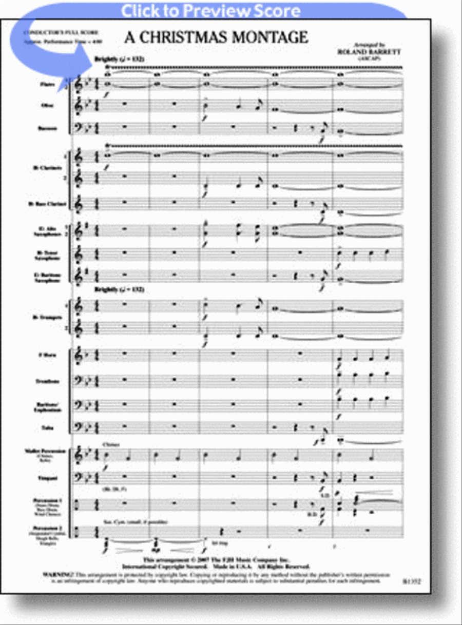 A Christmas Montage Concert Band scores gallery preview page 1