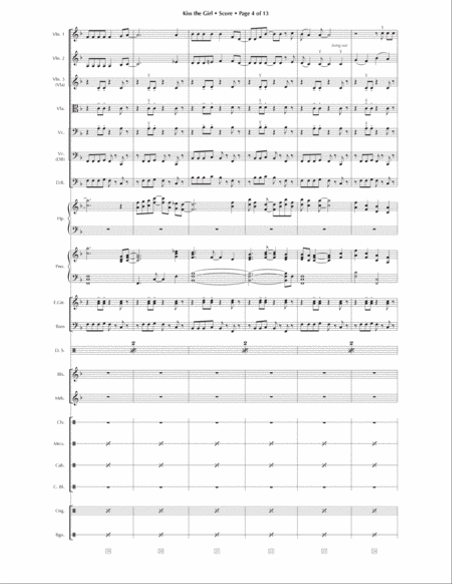 Kiss The Girl - Score Only String Orchestra scores gallery preview page 6