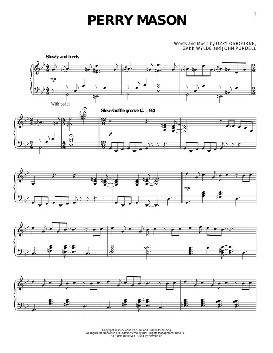 Perry Mason [Jazz version] Piano Solo scores gallery preview page 1