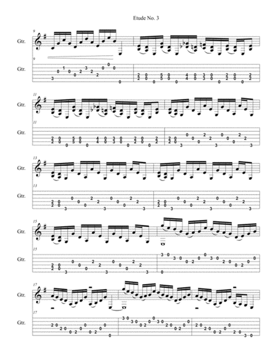 Etude No.3 For Guitar by Neal Fitzpatrick-Tablature Edition image number null