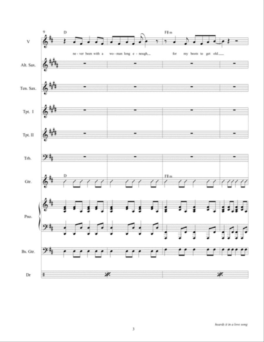 Heard It In A Love Song Tenor Saxophone scores gallery preview page 5