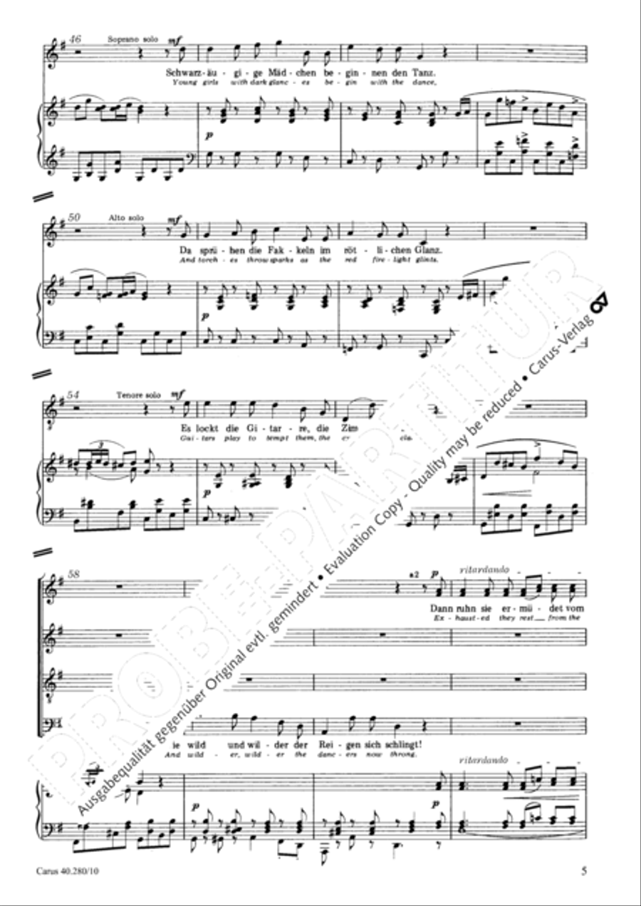 In forest and shadows (Zigeunerleben) 4-Part scores gallery preview page 6