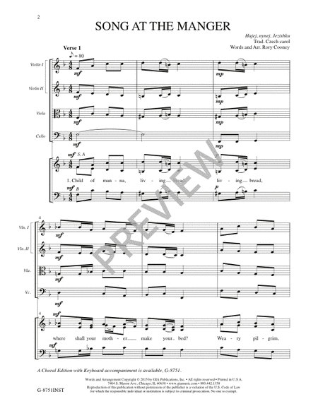 Song at the Manger - Full Score and Parts