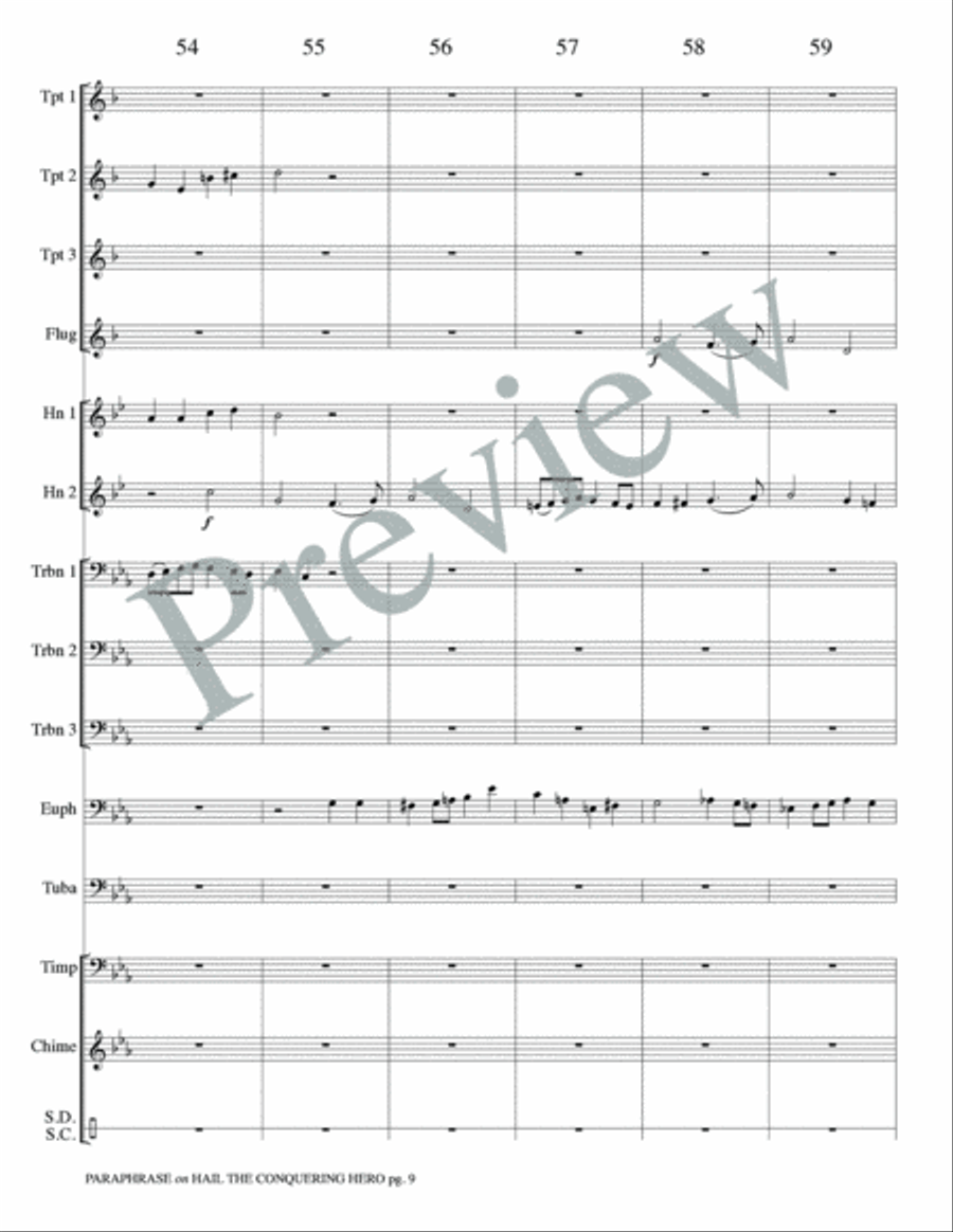 Paraphrase on Hail the Conquering Hero Small Ensemble scores gallery preview page 11