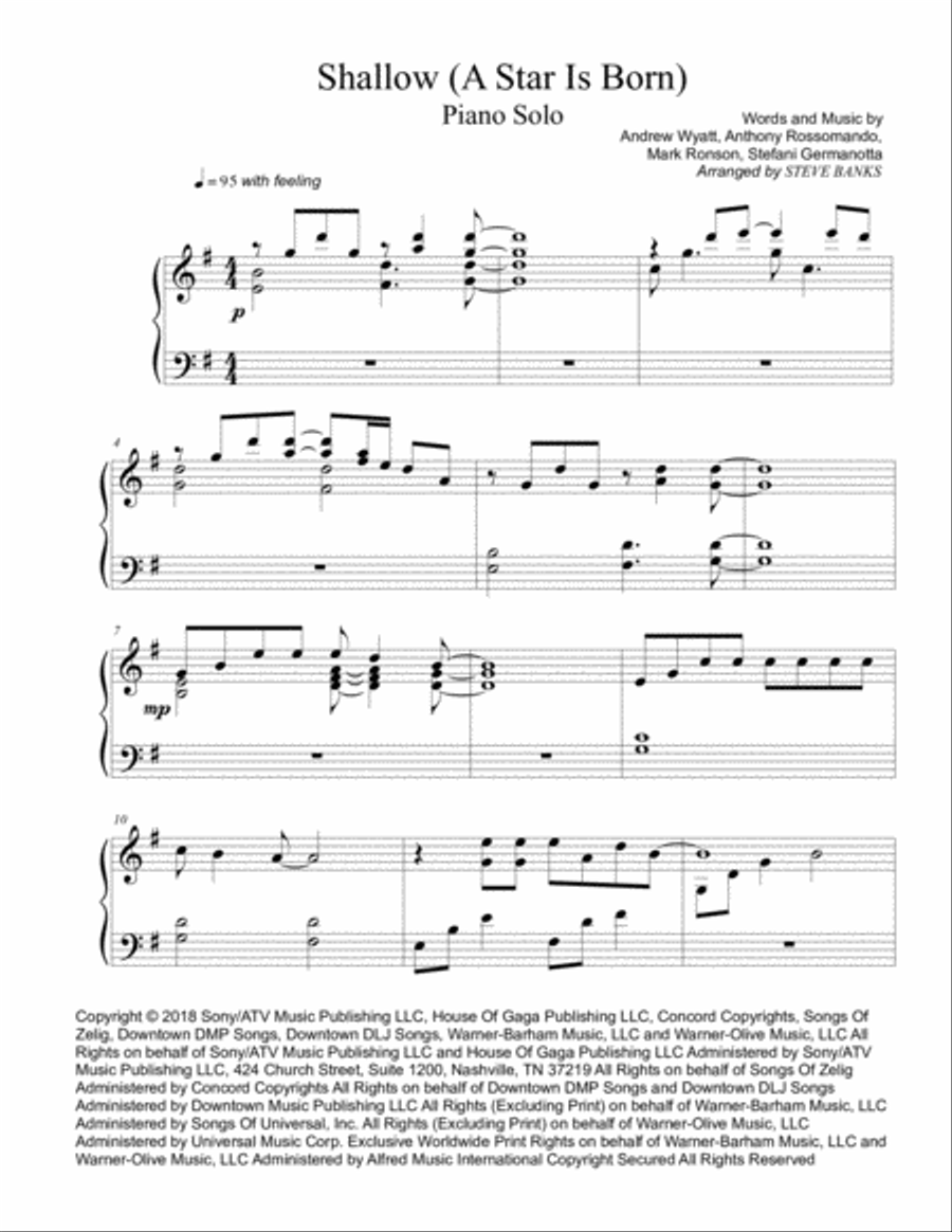 Shallow Piano Solo scores gallery preview page 2