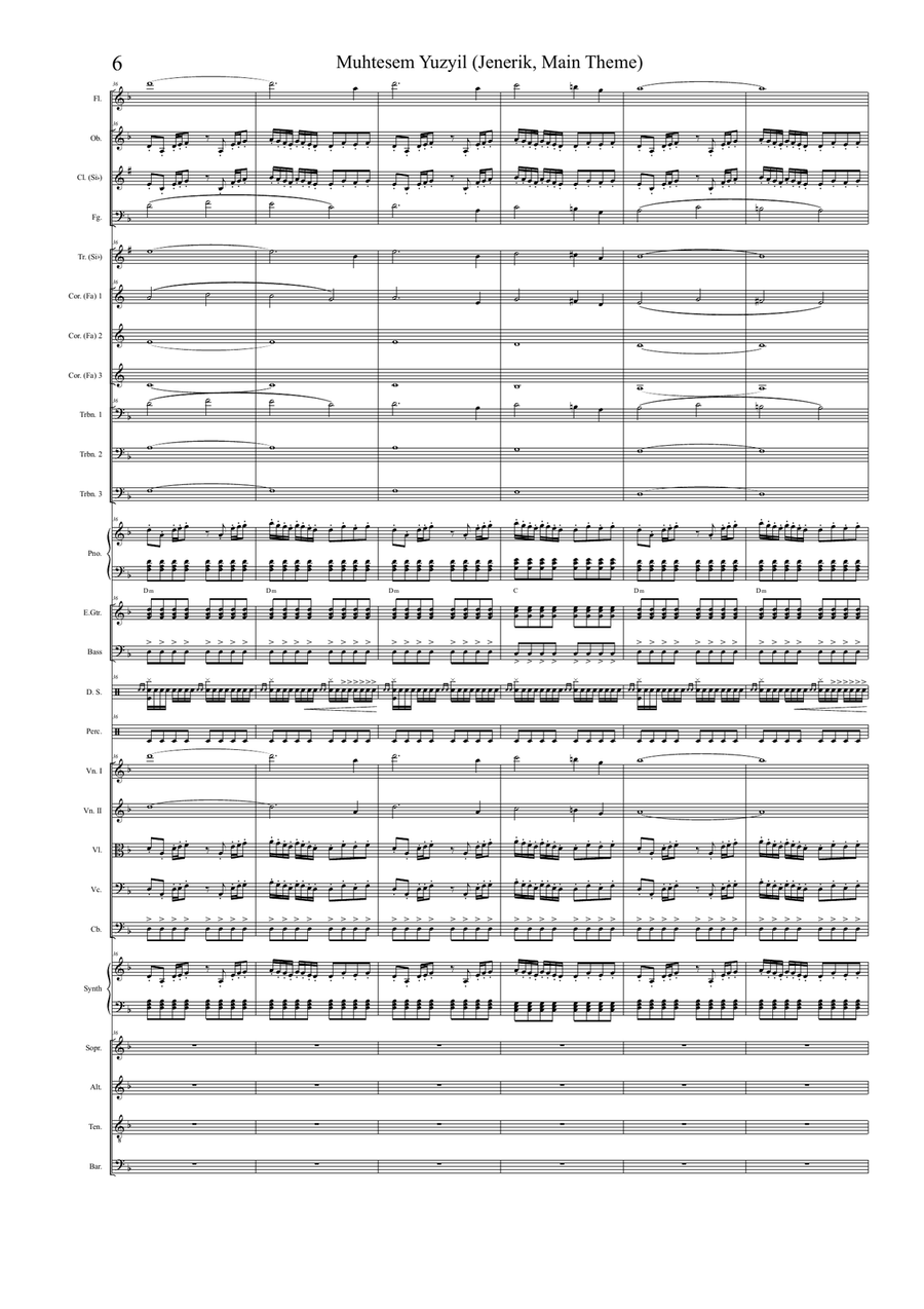 Muhtesem Yuzyil Jenerik Full Orchestra scores gallery preview page 6