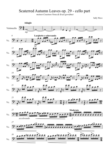 Scaterred Autumn Leaves op. 29 cello part