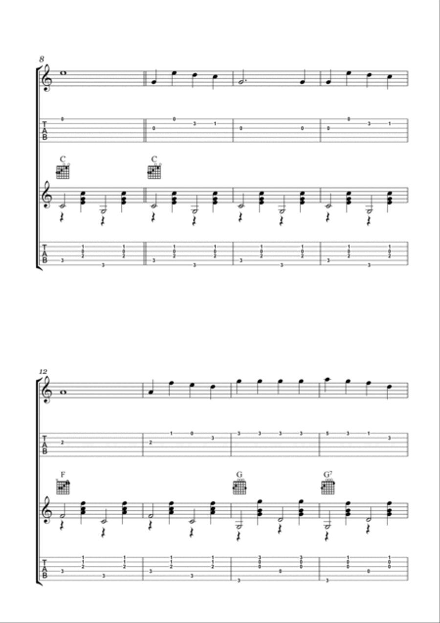 Jingle Bells Acoustic Guitar scores gallery preview page 2