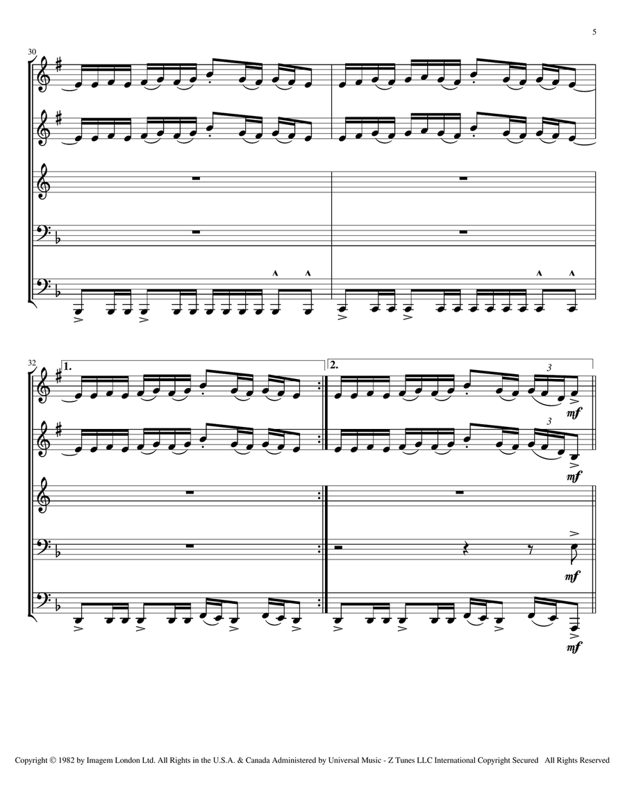 Hallowed Be Thy Name Brass Ensemble scores gallery preview page 5