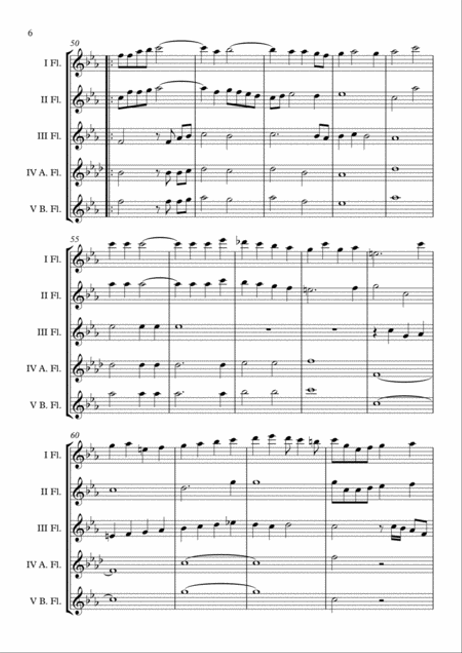 Canzona per sonar No 1 Ch.186 (Giovanni Gabrieli) Flute Choir arr. Adrian Wagner Flute Choir scores gallery preview page 6