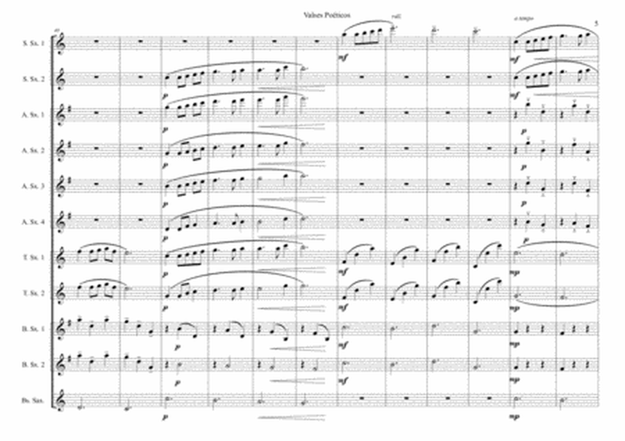 Valses Poéticos for Saxophone Orchestra - Enrique Granados Arr. Iván Sánchez Iglesias image number null