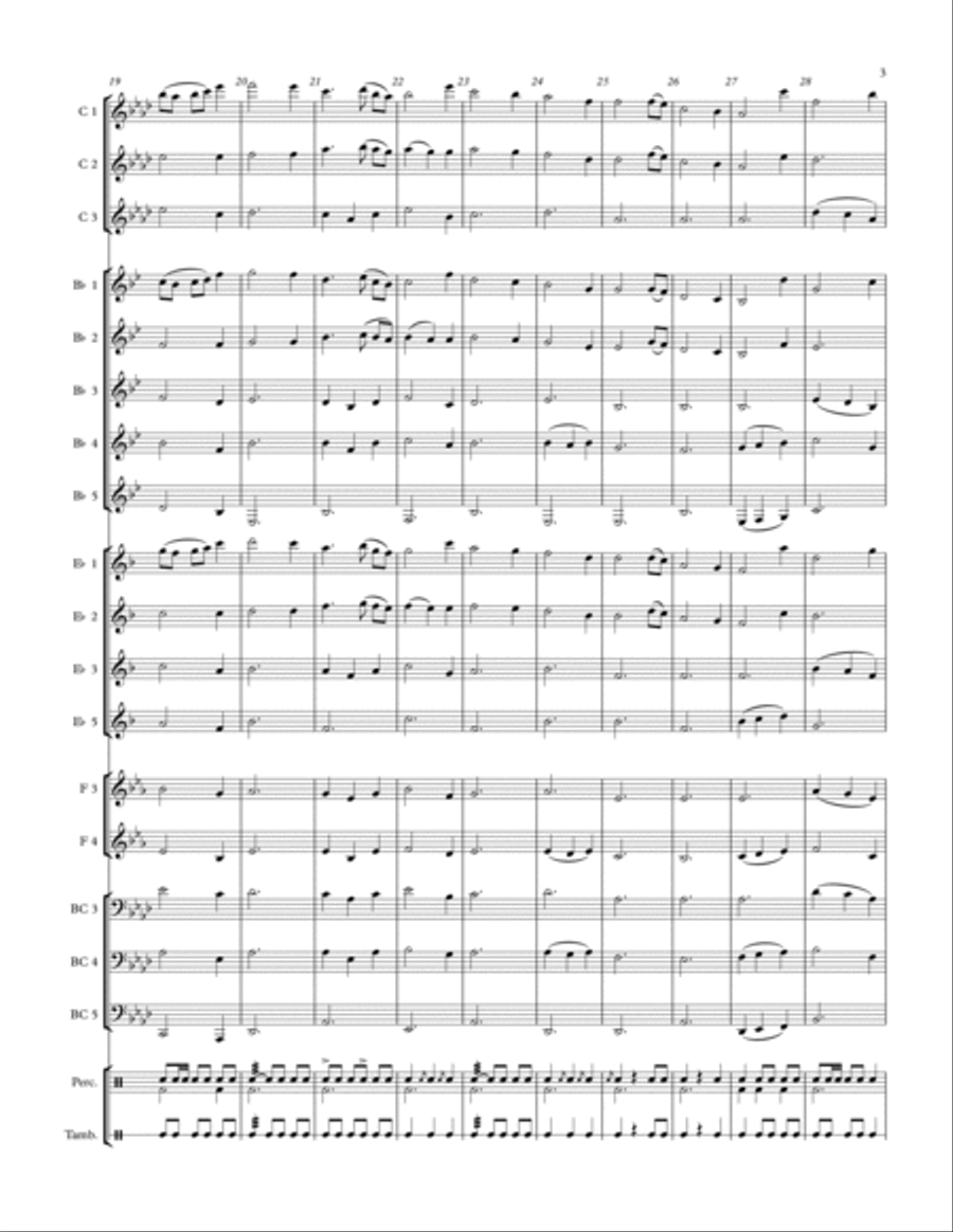 Irish Folk Tune - Sí Bheag, Sí Mhór - for adaptable quintet Concert Band scores gallery preview page 3