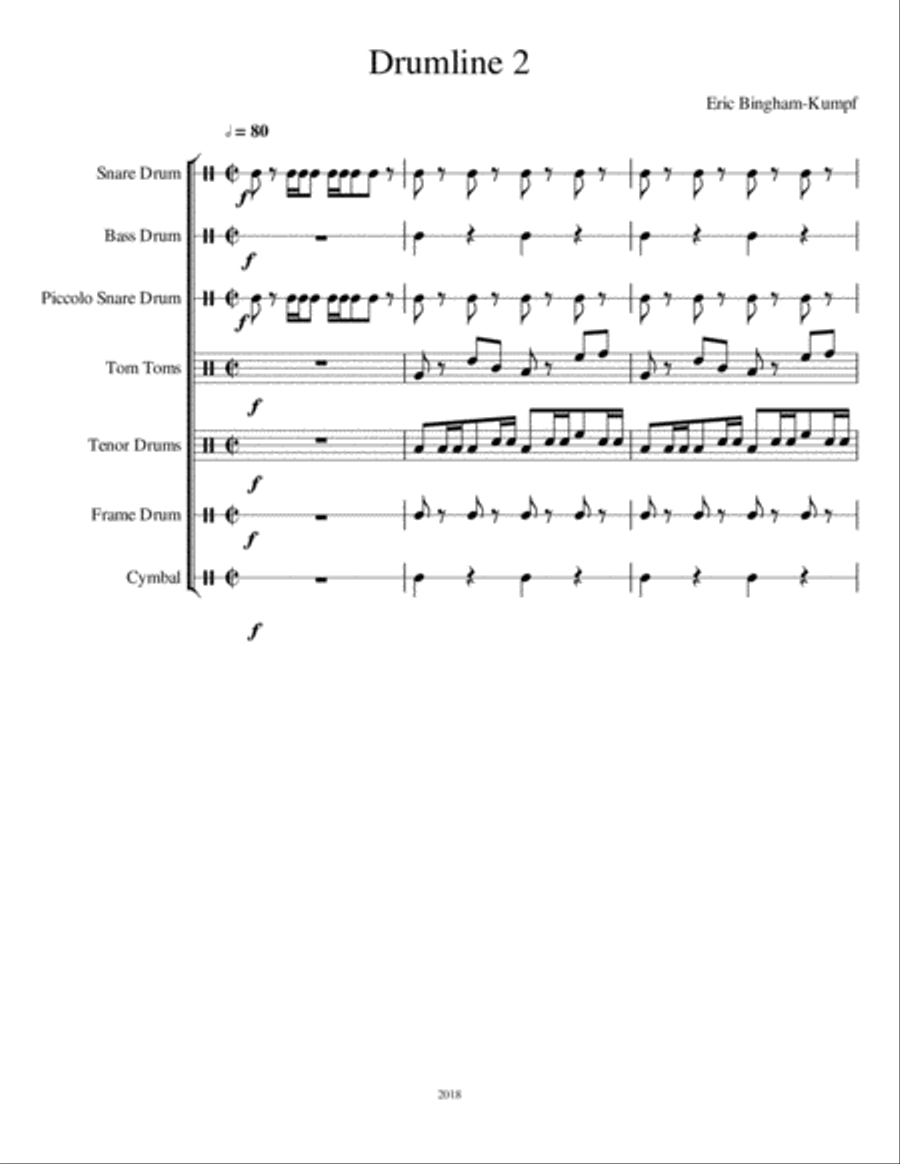 Drumline 2 Marching Band scores gallery preview page 1