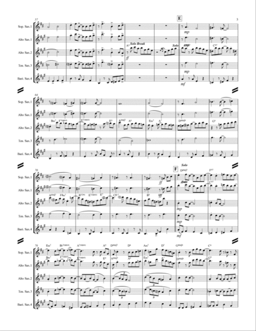 Come Fly With Me Saxophone Quartet scores gallery preview page 4