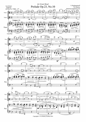 Book cover for Rachmaninoff - Prelude Op23 No10 - 2 Violas Viola Duo Viola Group