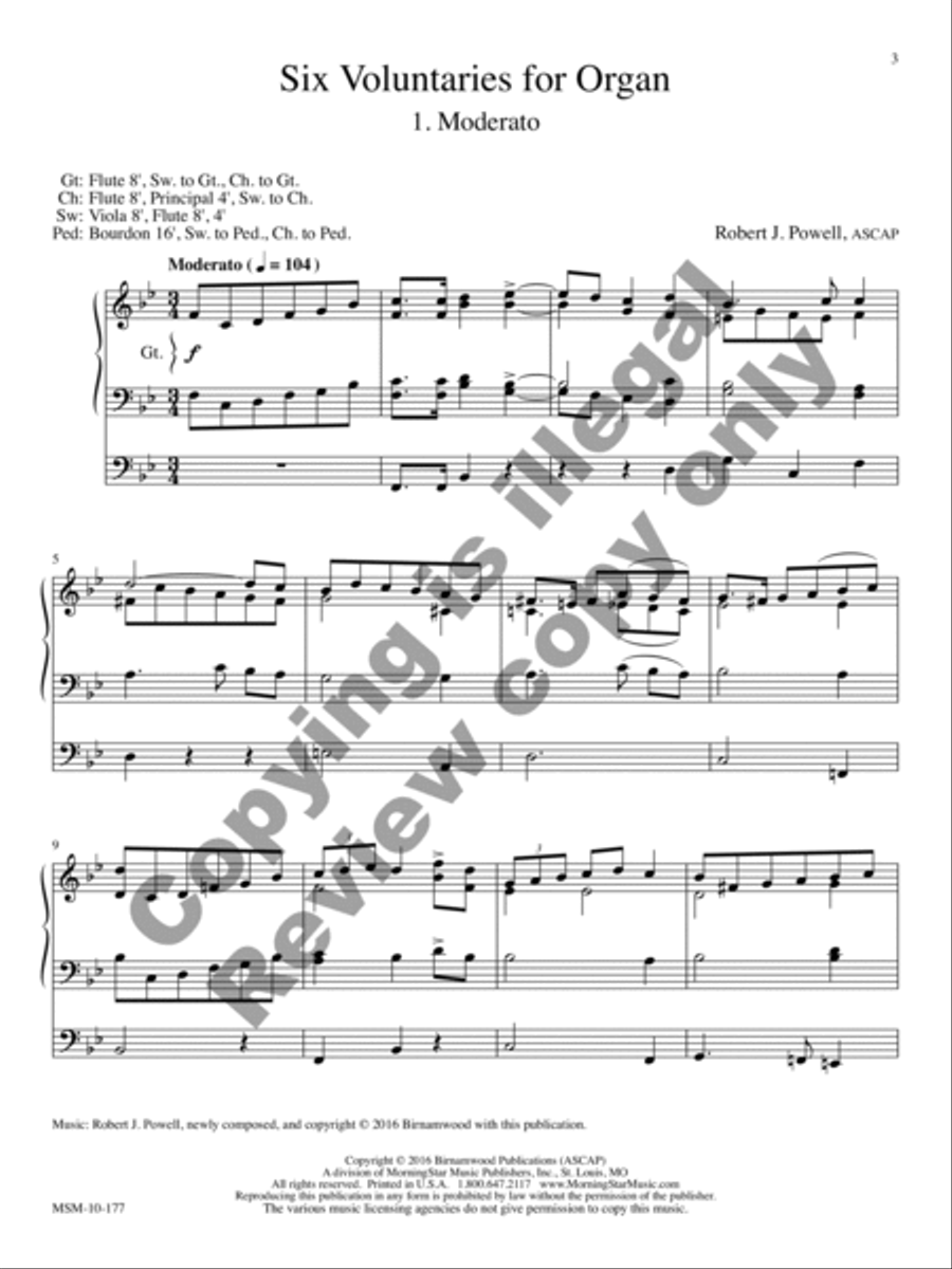 Six Voluntaries for Organ, Set 1 Organ scores gallery preview page 12