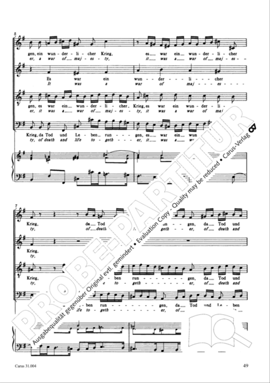 Christ lay in death's cold prison (Christ lag in Todesbanden) 4-Part scores gallery preview page 50