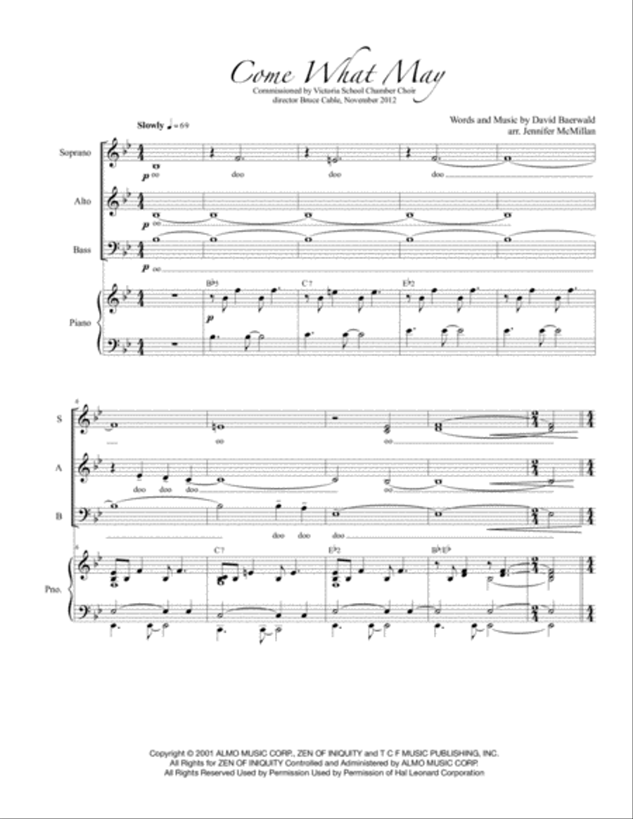 Come What May 3-Part scores gallery preview page 1