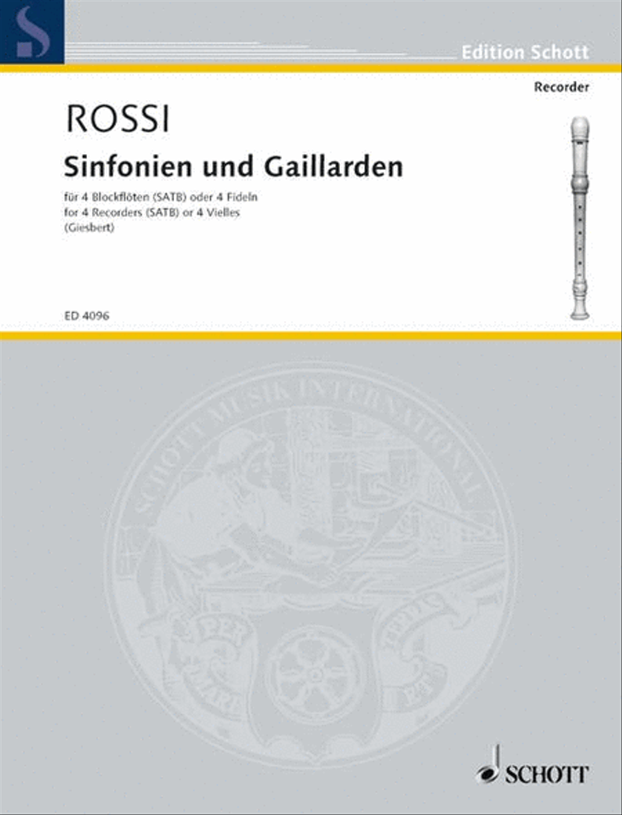 Sinfonias and Galliards Sinfonias and Galliards 4-Part scores gallery preview page 1