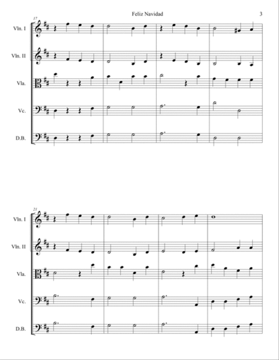 Feliz Navidad Feliz Navidad String Orchestra scores gallery preview page 3