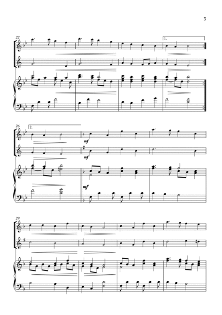 Angels From the Realms of Glory Woodwind Duet scores gallery preview page 3