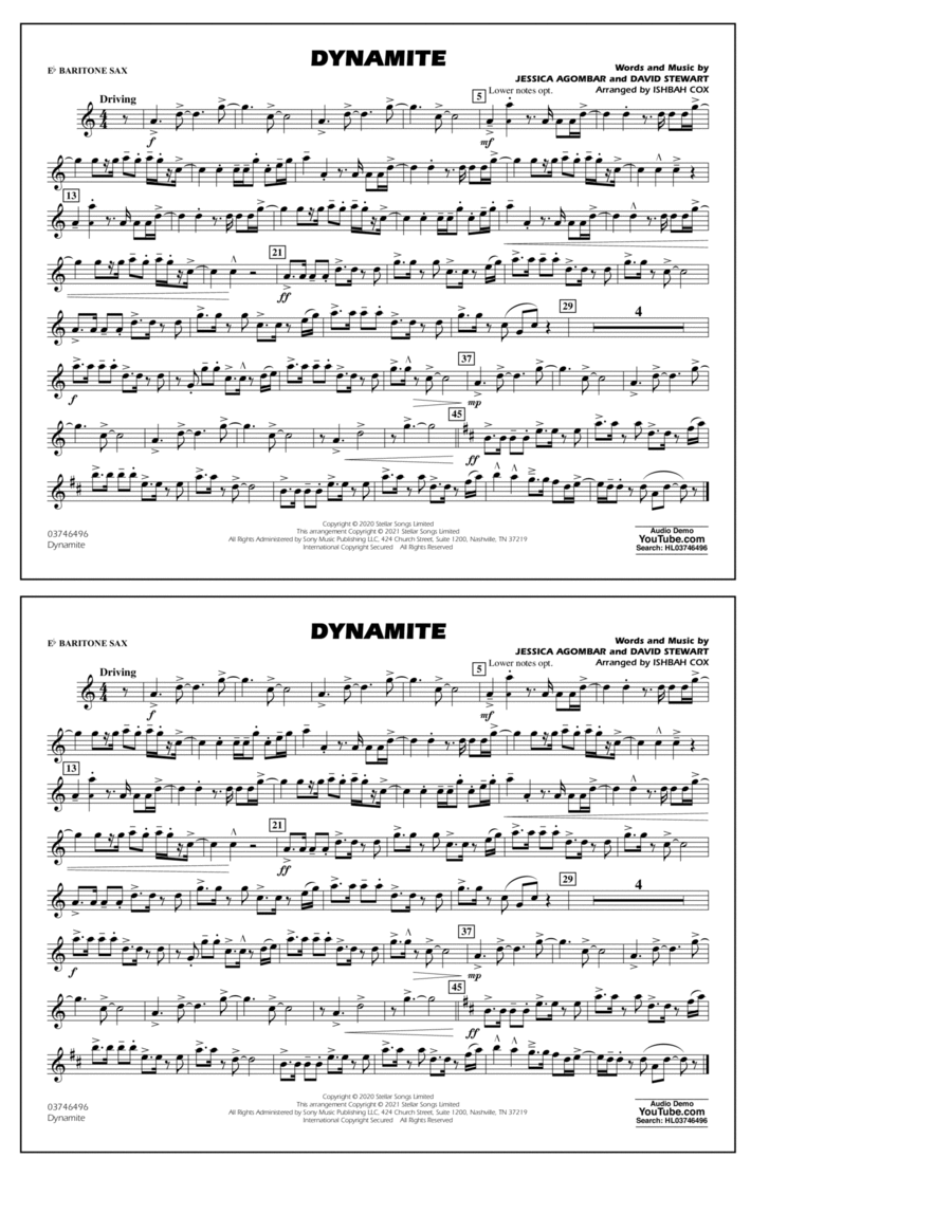 Dynamite (arr. Ishbah Cox) - 1st Bb Trumpet