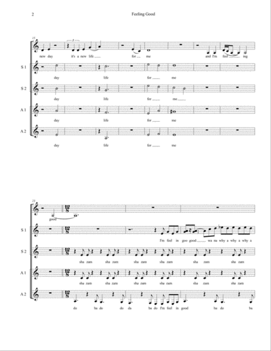 Feeling Good Feeling Good SSA scores gallery preview page 2