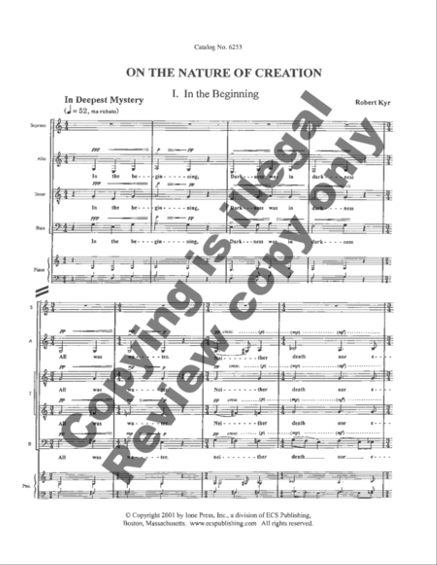 On the Nature of Creation: 1. In the Beginning Divisi scores gallery preview page 6