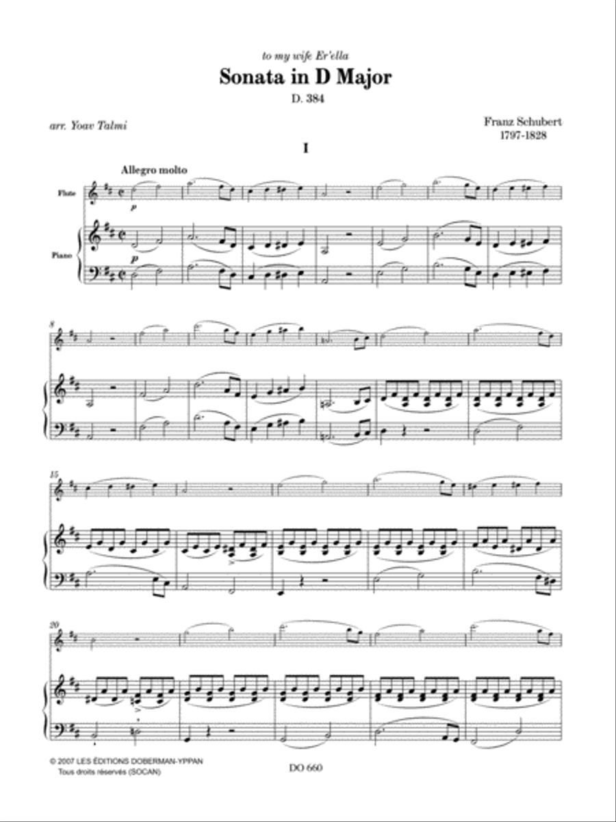 Sonata in D Major Flute Solo scores gallery preview page 2