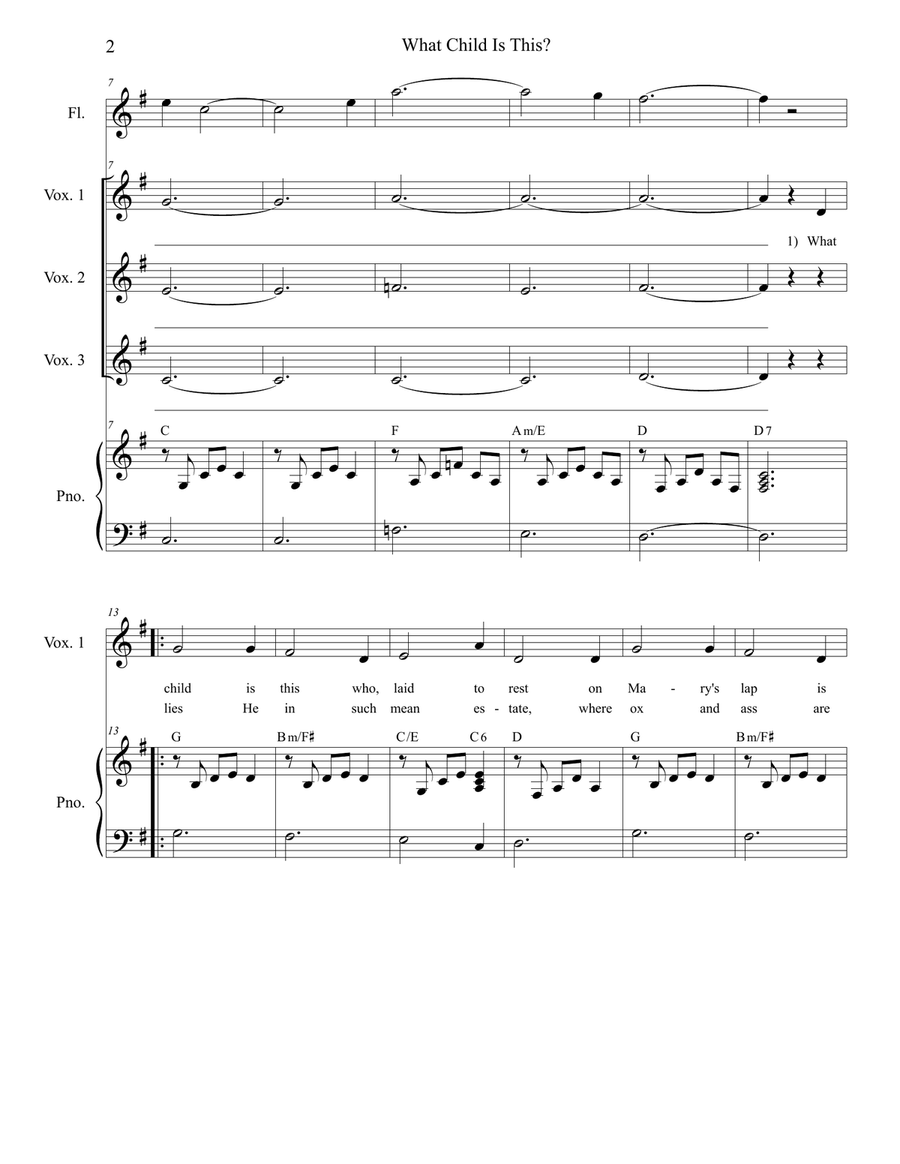 What Child Is This? (3-part children's choir) SSA scores gallery preview page 2