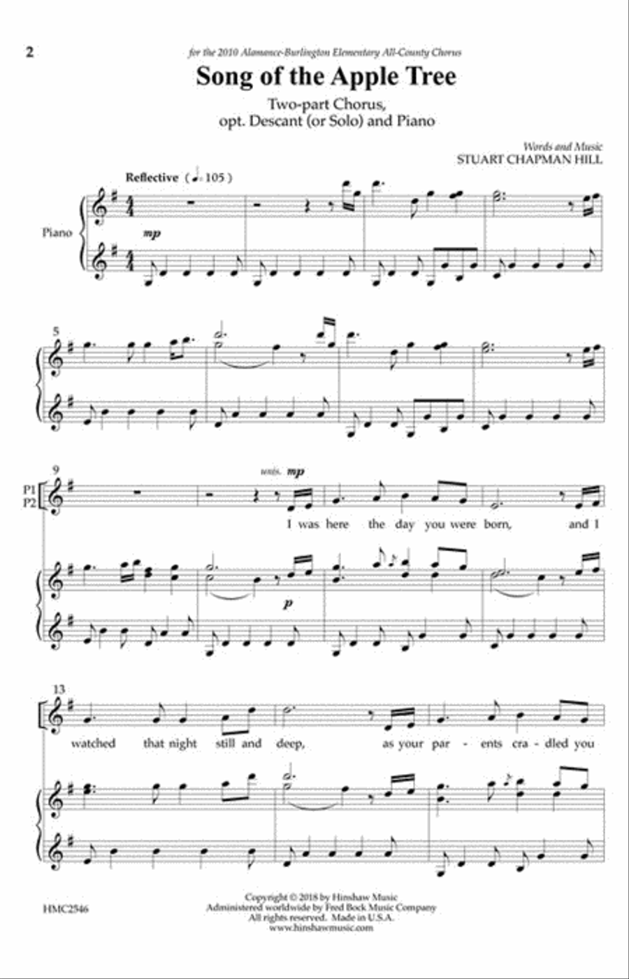 Song of the Apple Tree 2-Part scores gallery preview page 2