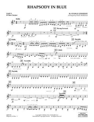 Book cover for Rhapsody in Blue (arr. Paul Murtha) - Pt.5 - Bb Bass Clarinet