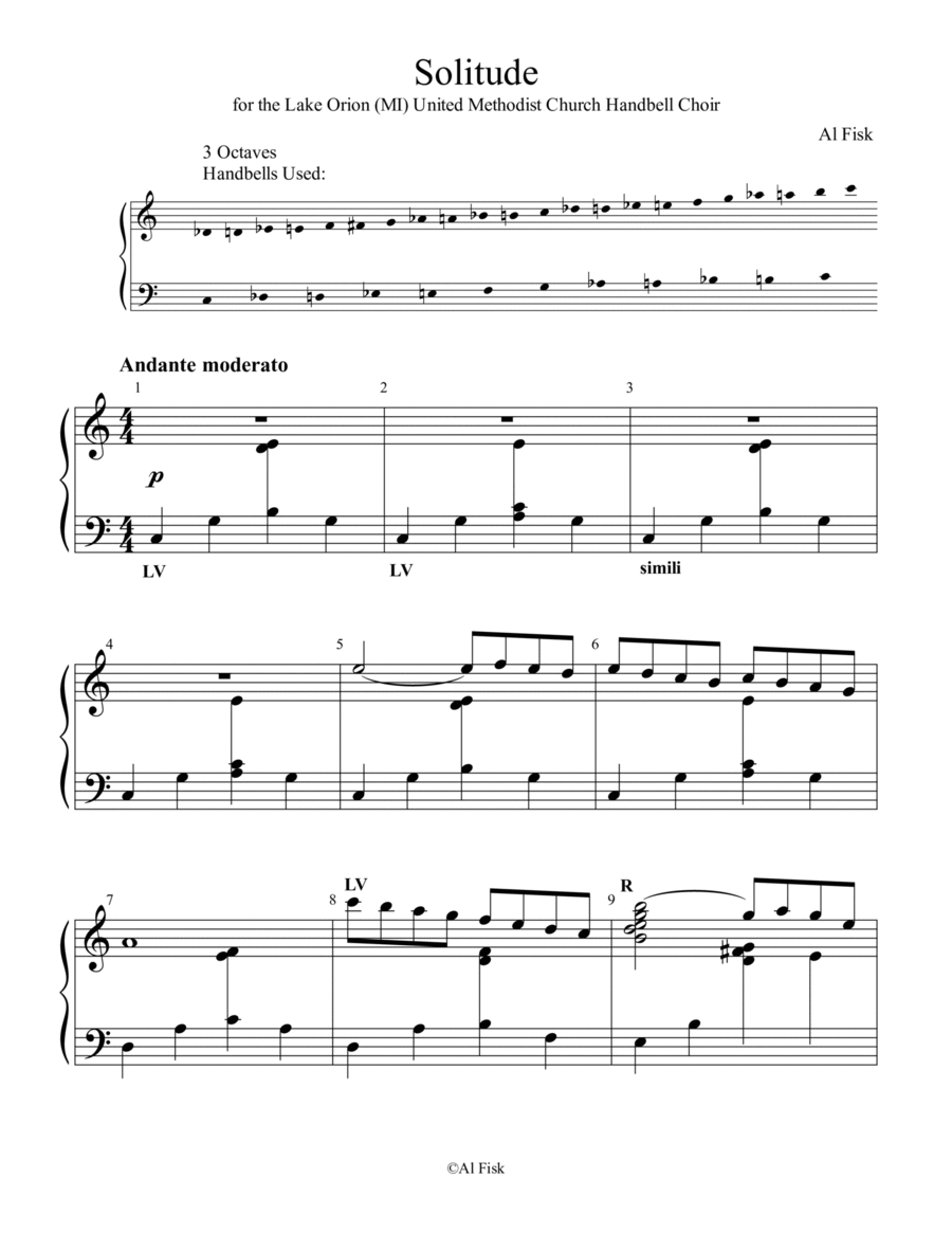 Solitude Handbell Choir scores gallery preview page 1
