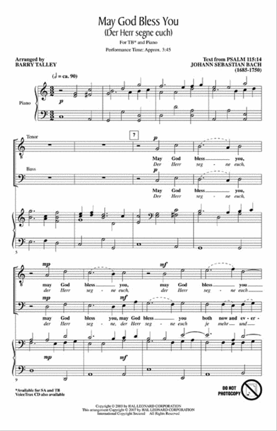 May God Bless You (Der Herr segne euch) TB scores gallery preview page 2