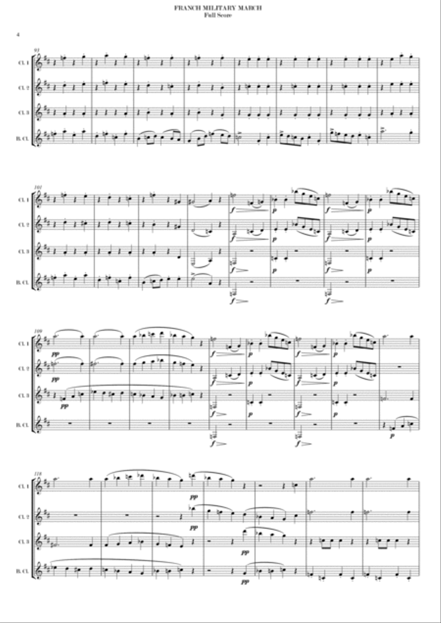 FRANCH MILITARY MARCH (Suite Algerian) - C. SAINT-SAENS Woodwind Quartet scores gallery preview page 6